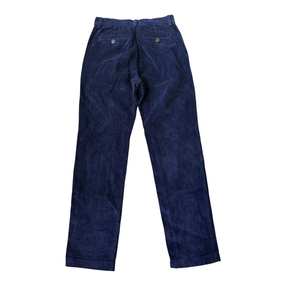 Brooks Brothers Fleece Boys‎ Navy Corduroy Pants Size 12 Hidden Gingham Lining